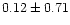 $0.12\pm0.71$