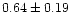 $0.64\pm0.19$