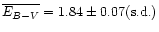 $\overline{E_{B-V}} = 1.84\pm 0.07 ({\rm s.d.})$
