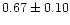 $0.67\pm0.10$