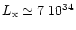 $L_{{\rm x}} \simeq
7~10^{34}$