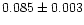 $0.085\pm0.003$
