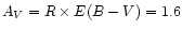 $A_{V}=R\times E(B-V)=1.6$