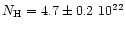 $N_{\rm H}= 4.7\pm0.2 ~ 10^{22}$