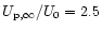 $U_{{\rm p},\infty}/U_0=2.5$