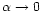 $\alpha \rightarrow 0$