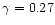 $\gamma = 0.27$