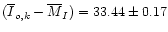 $(\overline I_{o,k} - \overline M_I) = 33.44 \pm 0.17$