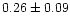 $0.26 \pm 0.09$