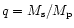 $q = M_{\rm s}/M_{\rm p}$