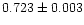 $0.723\pm0.003$
