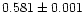 $0.581\pm0.001$