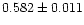 $0.582\pm0.011$
