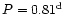 $P=0.81^{\rm d}$