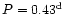 $P=0.43^{\rm d}$