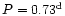 $P=0.73^{\rm d}$