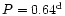 $P=0.64^{\rm d}$