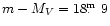 $m-M_{V} = 18\hbox{$.\!\!^{\rm m}$ }9$