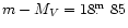 $m-M_{V} = 18\hbox{$.\!\!^{\rm m}$ }85$