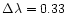 $\Delta \lambda=0.33$