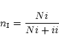 \begin{displaymath}n_{\rm I} = \frac{ N{\sc i} }{ N{\sc i+ii} }
\end{displaymath}