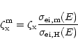 \begin{displaymath}\zeta_{\rm x}^{\rm m}=\zeta_{\rm x}
\frac{\sigma_{\rm ei, m}(E)}{\sigma_{\rm ei, H}(E)}
\end{displaymath}