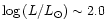 $\log\,(L/L_{\odot}) \sim
2.0$