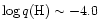 $\log q({\rm H})\sim
-4.0$