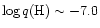 $\log q({\rm H})\sim -7.0$