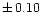 $\pm\,0.10$