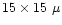$15 \times 15\ \mu$