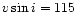 $v \sin i = 115$