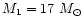 $M_1 = 17~M_{\odot}$
