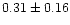 $0.31 \pm 0.16$