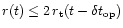 $r(t)\le
2\,r_{\rm t}(t-\delta t_{\rm op})$