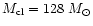 $M_{\rm cl}=128~M_\odot$