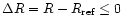 $\Delta R =R-R_{\rm ref} \leq 0 $