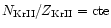 $N_{\rm KrII}/Z_{\rm KrII}={\rm cte}$