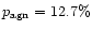 $p_{\rm agn}=12.7\%$