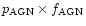 $p_{\rm AGN}\times f_{\rm AGN}$