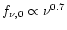 $f_{\nu,0}\propto \nu^{0.7}$
