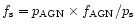 $f_{\rm s}=p_{\rm AGN}\times f_{\rm AGN}/p_{\rm s}$