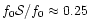 $f_0 {\cal{S}}/f_0\approx 0.25$