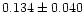 $0.134 \pm 0.040$