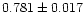 $0.781 \pm 0.017$