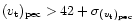 $(v_{\rm t})_{\rm pec} > 42 + \sigma_{(v_{\rm t})_{\rm pec}}$