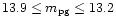 $13.9\leq m_{\rm pg} \leq 13.2$