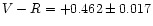 $V-R=+0.462\pm 0.017$