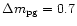 $\Delta
m_{\rm pg}=0.7$