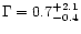 $\Gamma=0.7^{+2.1}_{-0.4}$